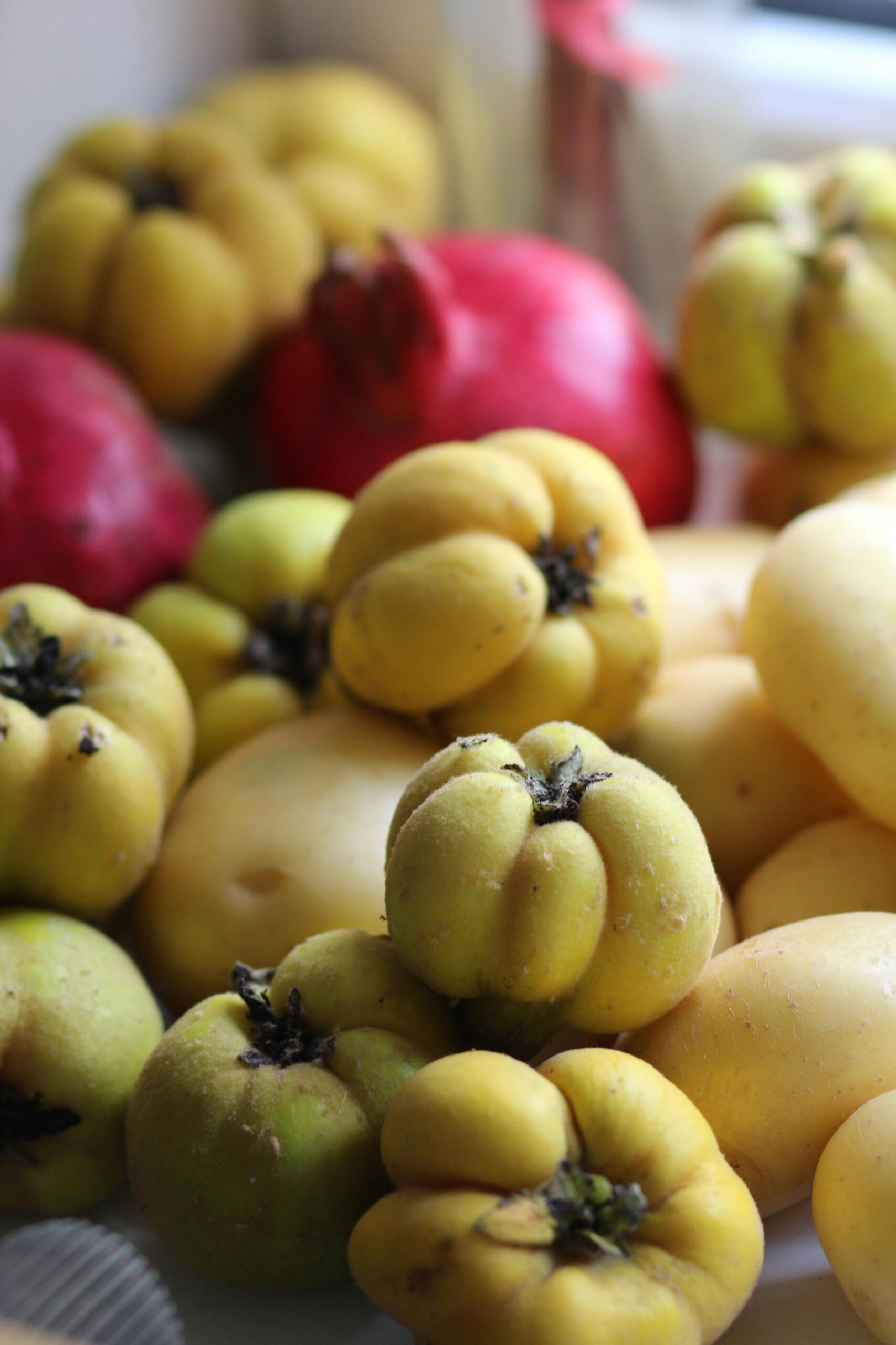 Close-Up Shot of Quince Fruits